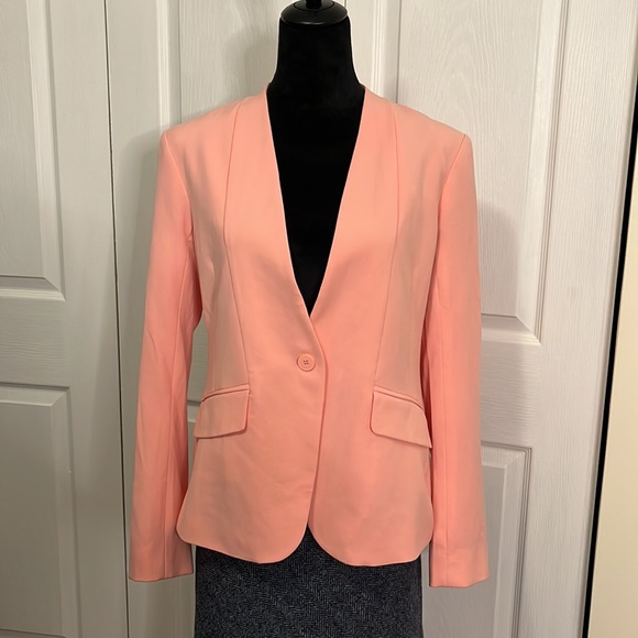 New York & Co Pink Shawl Lapel Collar Blazer sz 8 - Picture 2 of 12